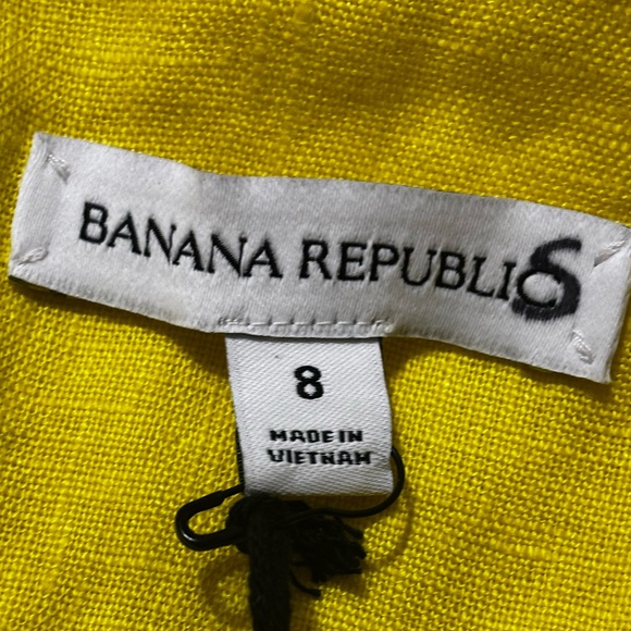 Banana Republic Linen Sweetheart Maxi Dress Woman’s Citrus Season Yellow Size 8 - Picture 7 of 12